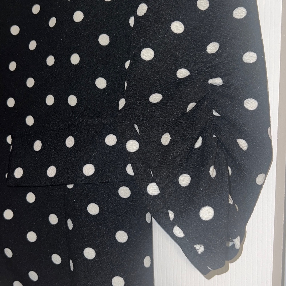 Kaii Black Polka Dot Tailored Design Ruched Sleeve Blazer NWT - Picture 10 of 16